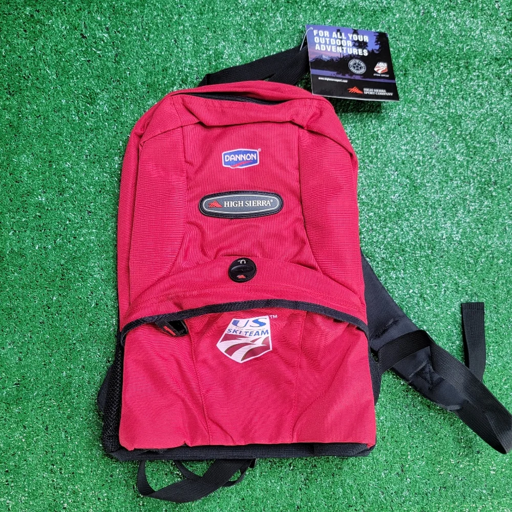 High Sierra USA Ski Team Small Backpack Red Black 16in L X 11in W Dannon New
